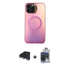 MARSİLYAN™- iPhone 15 Pro Max Kılıf Doruk Klasik Prime - Siyah Vanessa Magic Cam + Raze Metal Kamera Lens - LT