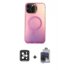 MARSİLYAN™- iPhone 15 Pro Max Kılıf Doruk Klasik Prime - Siyah Vanessa Magic Cam + PVD Metal Kamera Lens - SH