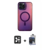 MARSİLYAN™- iPhone 15 Pro Max Kılıf Doruk Klasik Prime - Siyah Vanessa Magic Cam + PVD Metal Kamera Lens - SH