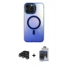 MARSİLYAN™- iPhone 15 Pro Max Kılıf Doruk Klasik Prime - Siyah Vanessa Magic Cam + Raze Metal Kamera Lens - TMGI