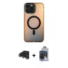 MARSİLYAN™- iPhone 15 Pro Max Kılıf Doruk Klasik Prime - Siyah Vanessa Magic Cam + Raze Metal Kamera Lens - TMGI