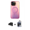 MARSİLYAN™- iPhone 15 Pro Max Kılıf Doruk Klasik Prime - Siyah Vanessa Magic Cam + Raze Metal Kamera Lens - TMGI