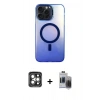 MARSİLYAN™- iPhone 15 Pro Max Kılıf Doruk Klasik Prime - Siyah Vanessa Magic Hayalet Cam + PVD Metal Kamera Lens - GI