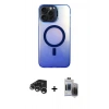 MARSİLYAN™- iPhone 15 Pro Max Kılıf Doruk Klasik Prime - Siyah Vanessa Magic Hayalet Cam + Raze Metal Kamera Lens - GS
