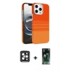 MARSİLYAN™- iPhone 15 Pro Max Kılıf Doruk Serisi - Şeffaf 360 Full Body Arka Koruyucu + PVD Metal Kamera Lens - SH
