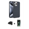 MARSİLYAN™- iPhone 15 Pro Max Kılıf Doruk Serisi - Şeffaf 360 Full Body Arka Koruyucu + Raze Metal Kamera Lens - SH