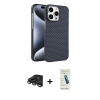 MARSİLYAN™- iPhone 15 Pro Max Kılıf Doruk Serisi - Şeffaf Pasifik Cam Ekran Koruyucu + Raze Metal Kamera Lens - TMGI