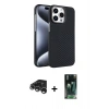 MARSİLYAN™- iPhone 15 Pro Max Kılıf Doruk Serisi - Siyah 360 Mat Full Body Arka Koruyucu + Raze Metal Kamera Lens - GS