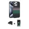 MARSİLYAN™- iPhone 15 Pro Max Kılıf Doruk Serisi - Siyah 360 Mat Full Body Arka Koruyucu + Raze Metal Kamera Lens - GS