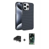 MARSİLYAN™- iPhone 15 Pro Max Kılıf Doruk Serisi - Siyah 360 Mat Full Body Arka Koruyucu + Raze Metal Kamera Lens - GS