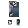 MARSİLYAN™- iPhone 15 Pro Max Kılıf Doruk Serisi - Siyah 360 Mat Full Body Arka Koruyucu + PVD Metal Kamera Lens - GS