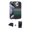 MARSİLYAN™- iPhone 15 Pro Max Kılıf Doruk Serisi - Siyah 3D Antistatik Hayalet Cam Ekran Koruyucu + Raze Metal Kamera Lens - LT