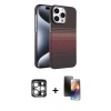 MARSİLYAN™- iPhone 15 Pro Max Kılıf Doruk Serisi - Siyah 3D Antistatik Mat Seramik Nano Ekran Koruyucu + PVD Metal Kamera Lens - GS
