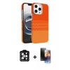 MARSİLYAN™- iPhone 15 Pro Max Kılıf Doruk Serisi - Siyah 3D Antistatik Mat Seramik Nano Ekran Koruyucu + PVD Metal Kamera Lens - TU