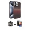 MARSİLYAN™- iPhone 15 Pro Max Kılıf Doruk Serisi - Siyah 3D Antistatik Mat Seramik Nano Ekran Koruyucu + PVD Metal Kamera Lens - TU