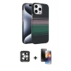 MARSİLYAN™- iPhone 15 Pro Max Kılıf Doruk Serisi - Siyah 3D Antistatik Mat Seramik Nano Ekran Koruyucu + PVD Metal Kamera Lens - GI