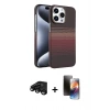 MARSİLYAN™- iPhone 15 Pro Max Kılıf Doruk Serisi - Siyah 3D Antistatik Mat Seramik Nano Ekran Koruyucu + Raze Metal Kamera Lens - SH
