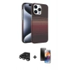 MARSİLYAN™- iPhone 15 Pro Max Kılıf Doruk Serisi - Siyah 3D Antistatik Mat Seramik Nano Ekran Koruyucu + Raze Metal Kamera Lens - TMGI