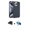 MARSİLYAN™- iPhone 15 Pro Max Kılıf Doruk Serisi - Siyah 3D Antistatik Seramik Nano Ekran Koruyucu + Raze Metal Kamera Lens - GS