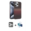 MARSİLYAN™- iPhone 15 Pro Max Kılıf Doruk Serisi - Siyah 3D Antistatik Seramik Nano Ekran Koruyucu + PVD Metal Kamera Lens - GS