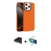 MARSİLYAN™- iPhone 15 Pro Max Kılıf Doruk Serisi - Siyah 3D Antistatik Seramik Nano Ekran Koruyucu + Raze Metal Kamera Lens - GS