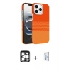 MARSİLYAN™- iPhone 15 Pro Max Kılıf Doruk Serisi - Siyah Bilvis 0.18mm Plus Cam Ekran Koruyucu + Gümüş PVD Metal Kamera Lens
