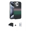 MARSİLYAN™- iPhone 15 Pro Max Kılıf Doruk Serisi - Siyah Bilvis 0.18mm Plus Cam Ekran Koruyucu + Lacivert Raze Metal Kamera Lens