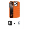 MARSİLYAN™- iPhone 15 Pro Max Kılıf Doruk Serisi - Siyah Bilvis 0.18mm Plus Cam Ekran Koruyucu + PVD Metal Kamera Lens - SH