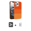 MARSİLYAN™- iPhone 15 Pro Max Kılıf Doruk Serisi - Siyah Bilvis 0.18mm Plus Cam Ekran Koruyucu + PVD Metal Kamera Lens - SH