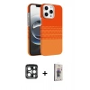 MARSİLYAN™- iPhone 15 Pro Max Kılıf Doruk Serisi - Siyah Bilvis 3D Cam Ekran Koruyucu + PVD Metal Kamera Lens - LT