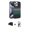 MARSİLYAN™- iPhone 15 Pro Max Kılıf Doruk Serisi - Siyah Bilvis 3D Mat Cam Ekran Koruyucu + Siyah Raze Metal Kamera Lens