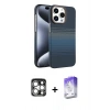 MARSİLYAN™- iPhone 15 Pro Max Kılıf Doruk Serisi - Siyah Bilvis 5in1 3D Magic Cam Ekran Koruyucu + PVD Metal Kamera Lens - GS