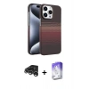 MARSİLYAN™- iPhone 15 Pro Max Kılıf Doruk Serisi - Siyah Bilvis 5in1 3D Magic Cam Ekran Koruyucu + Gümüş Raze Metal Kamera Lens