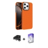 MARSİLYAN™- iPhone 15 Pro Max Kılıf Doruk Serisi - Siyah Bilvis 5in1 3D Magic Cam Ekran Koruyucu + Gümüş Raze Metal Kamera Lens