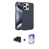 MARSİLYAN™- iPhone 15 Pro Max Kılıf Doruk Serisi - Siyah Bilvis 5in1 3D Magic Cam Ekran Koruyucu + Raze Metal Kamera Lens - TMGI