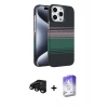 MARSİLYAN™- iPhone 15 Pro Max Kılıf Doruk Serisi - Siyah Bilvis 5in1 3D Magic Cam Ekran Koruyucu + Raze Metal Kamera Lens - SH