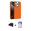 MARSİLYAN™- iPhone 15 Pro Max Kılıf Doruk Serisi - Siyah Bilvis 5in1 3D Magic Cam Ekran Koruyucu + Raze Metal Kamera Lens - SH