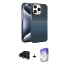 MARSİLYAN™- iPhone 15 Pro Max Kılıf Doruk Serisi - Siyah Bilvis 5in1 3D Magic Cam Ekran Koruyucu + Raze Metal Kamera Lens - SH