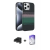MARSİLYAN™- iPhone 15 Pro Max Kılıf Doruk Serisi - Siyah Bilvis 5in1 3D Magic Cam Ekran Koruyucu + Raze Metal Kamera Lens - TMGI