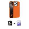 MARSİLYAN™- iPhone 15 Pro Max Kılıf Doruk Serisi - Siyah Bilvis 5in1 5D Magic Hayalet Cam Ekran Koruyucu + PVD Metal Kamera Lens - TU