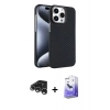 MARSİLYAN™- iPhone 15 Pro Max Kılıf Doruk Serisi - Siyah Bilvis 5in1 5D Magic Hayalet Cam Ekran Koruyucu + Raze Metal Kamera Lens - GS