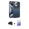 MARSİLYAN™- iPhone 15 Pro Max Kılıf Doruk Serisi - Siyah Bilvis 5in1 5D Magic Hayalet Cam Ekran Koruyucu + Raze Metal Kamera Lens - TMGI