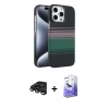 MARSİLYAN™- iPhone 15 Pro Max Kılıf Doruk Serisi - Siyah Bilvis 5in1 5D Magic Hayalet Cam Ekran Koruyucu + Raze Metal Kamera Lens - TMGI