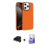 MARSİLYAN™- iPhone 15 Pro Max Kılıf Doruk Serisi - Siyah Bilvis 5in1 5D Magic Hayalet Cam Ekran Koruyucu + Raze Metal Kamera Lens - SH
