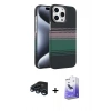 MARSİLYAN™- iPhone 15 Pro Max Kılıf Doruk Serisi - Siyah Bilvis 5in1 5D Magic Hayalet Cam Ekran Koruyucu + Raze Metal Kamera Lens - LT