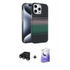 MARSİLYAN™- iPhone 15 Pro Max Kılıf Doruk Serisi - Siyah Bilvis 5in1 5D Magic Hayalet Cam Ekran Koruyucu + Raze Metal Kamera Lens - SH