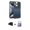 MARSİLYAN™- iPhone 15 Pro Max Kılıf Doruk Serisi - Siyah Bilvis 5in1 5D Magic Hayalet Cam Ekran Koruyucu + Raze Metal Kamera Lens - SH