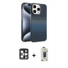 MARSİLYAN™- iPhone 15 Pro Max Kılıf Doruk Serisi - Siyah Bilvis Hayalet Cam Ekran Koruyucu + PVD Metal Kamera Lens - LT