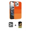 MARSİLYAN™- iPhone 15 Pro Max Kılıf Doruk Serisi - Siyah Buffer Cam Ekran Koruyucu + PVD Metal Kamera Lens - LT