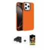 MARSİLYAN™- iPhone 15 Pro Max Kılıf Doruk Serisi - Siyah Buffer Cam Ekran Koruyucu + Raze Metal Kamera Lens - GS